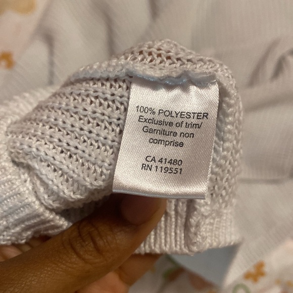 Gentle fawn white puff sleeve coquette slouchy sweater size L - Picture 6 of 6